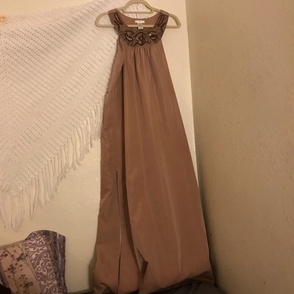 Esley | Nude peach evening dress - Picture 3 of 14